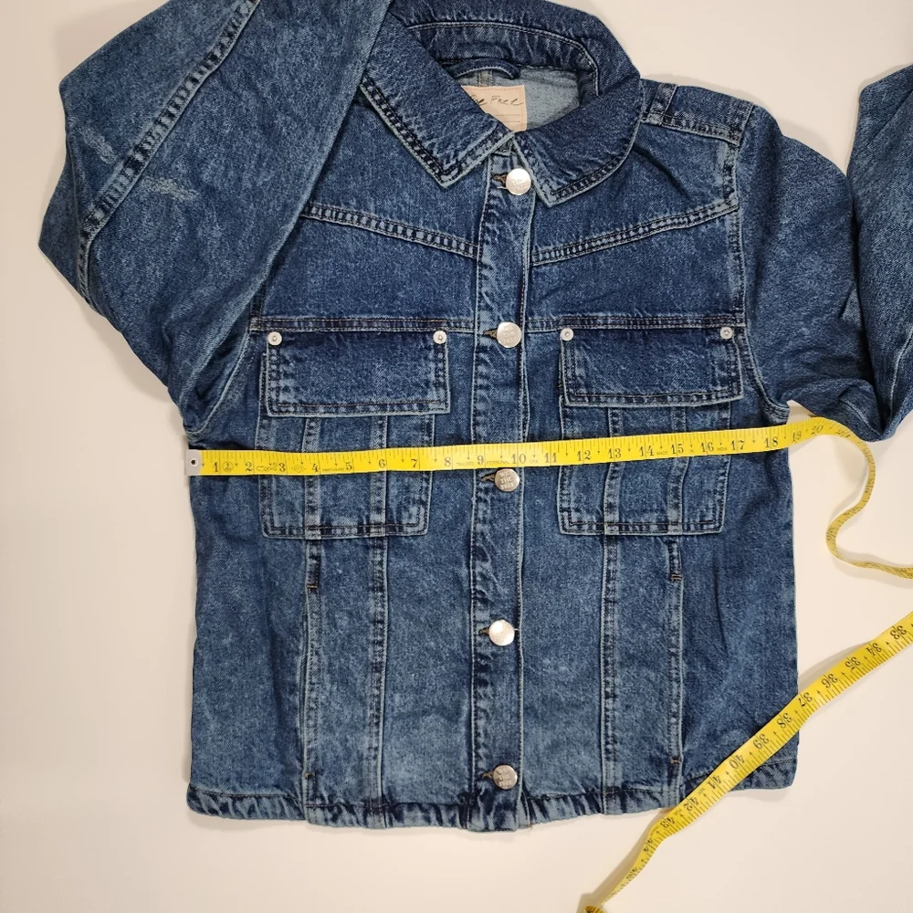 NWT‎ Free People We The Free Women's Jade Denim Jacket in High Dive Size M - Picture 5 of 16